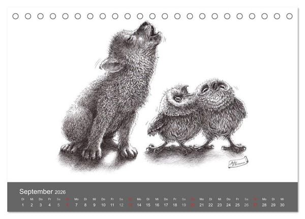 Produktbild: owls & friends 2026 (Tischkalender 2026 DIN A5 quer), CALVENDO Monatskalender