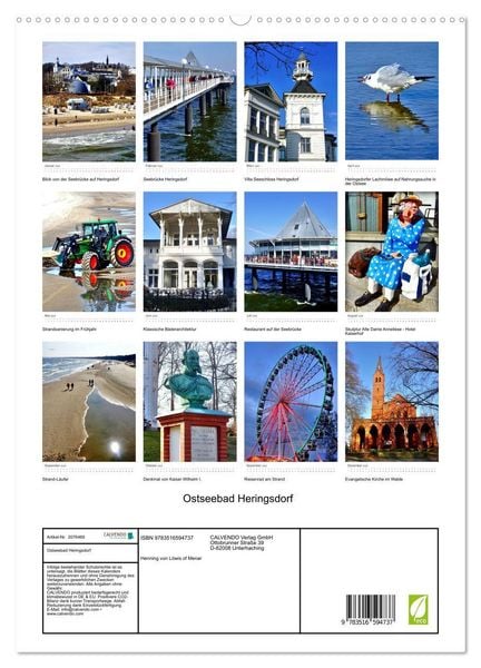 Produktbild: Ostseebad Heringsdorf (hochwertiger Premium Wandkalender 2026 DIN A2 hoch), Kunstdruck in Hochglanz