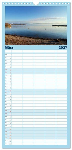 Produktbild: Familienplaner 2027 - Ein Jahr am BODENSEE mit 5 Spalten (Wandkalender, 21 x 45 cm) CALVENDO