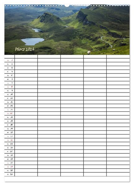 Produktbild: Isle of Skye - Schottlands Inseln - Familienplaner (hochwertiger Premium Wandkalender 2026 DIN A2 hoch), Kunstdruck in Hochglanz