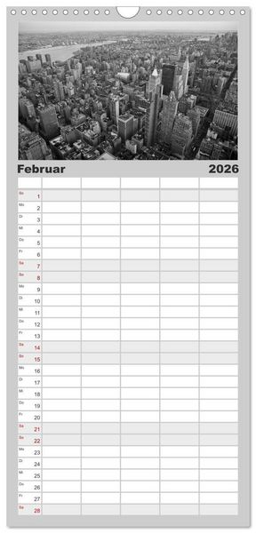Produktbild: Familienplaner 2026 - New York &ndash; The Big Apple mit 5 Spalten (Wandkalender, 21 x 45 cm) CALVENDO