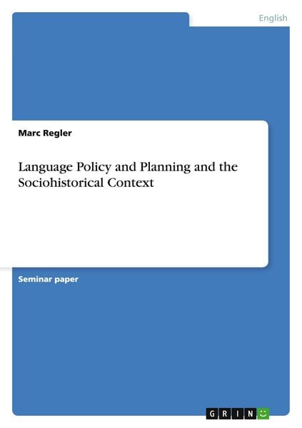 Produktbild: Language Policy and Planning and the Sociohistorical Context