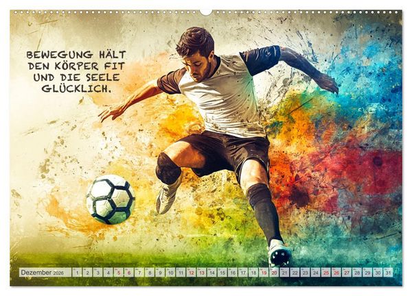 Produktbild: Fu&szlig;ball und Motivation (Wandkalender 2026 DIN A2 quer), CALVENDO Monatskalender