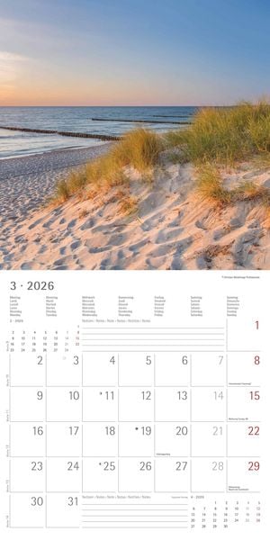 Produktbild: Seeblick 2026 - Broschürenkalender 30x30 cm (30x60 geöffnet) - Kalender mit Platz für Notizen - Sea View - Bildkalender - Wandplaner - Wandkalender