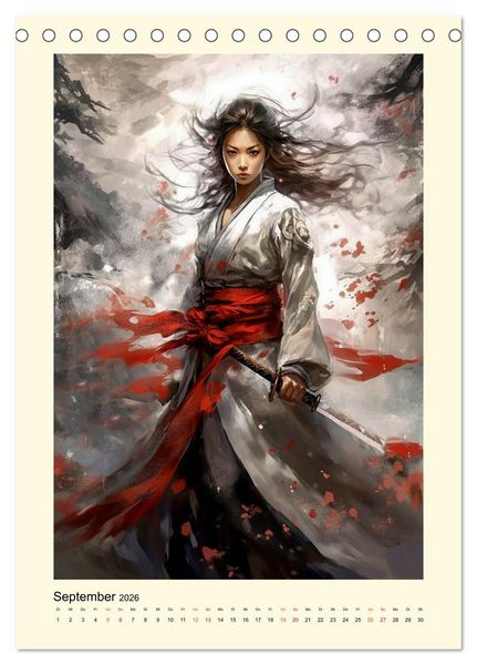 Produktbild: Samurai Amazonen (Tischkalender 2026 DIN A5 hoch), CALVENDO Monatskalender