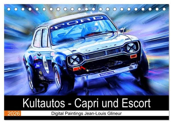 Produktbild: Kultautos - Capri und Escort (Tischkalender 2026 DIN A5 quer), CALVENDO Monatskalender