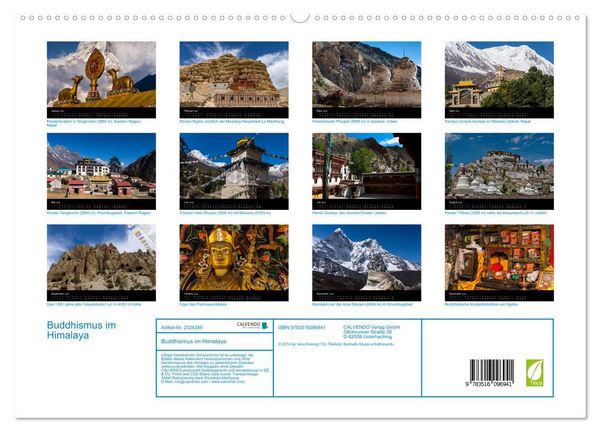 Produktbild: Buddhismus im Himalaya (hochwertiger Premium Wandkalender 2026 DIN A2 quer), Kunstdruck in Hochglanz
