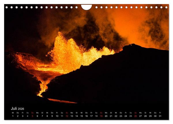 Produktbild: Vulkanausbruch - Island (Wandkalender 2026 DIN A4 quer), CALVENDO Monatskalender