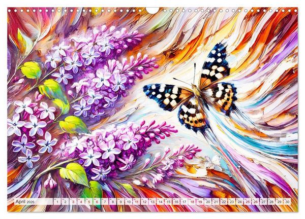 Produktbild: Schmetterlinge und ihre Blumenfreunde in lebhaften Farben (Wandkalender 2026 DIN A3 quer), CALVENDO Monatskalender