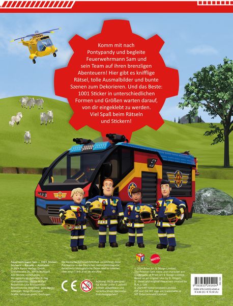 Produktbild: Feuerwehrmann Sam: 1001 Sticker: Stickern &ndash; R&auml;tseln &ndash; Ausmalen