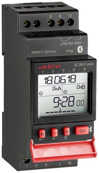 Produktbild: M&uuml;ller SC 28.21 pro4 24V ACDC Hutschienen-Zeitschaltuhr digital 24 V/DC, 24 V/AC 4000W
