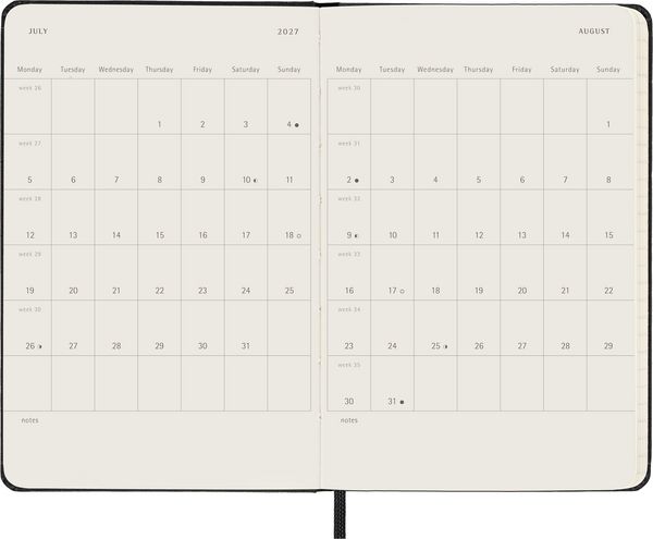 Produktbild: Moleskine 12 Monate Tageskalender 2027, Pocket/A6, 1 Tag = 1 Seite, fester Einband, Schwarz