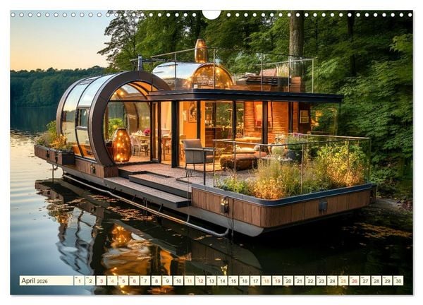 Produktbild: Hausboote Wohn Fantasien (Wandkalender 2026 DIN A3 quer), CALVENDO Monatskalender