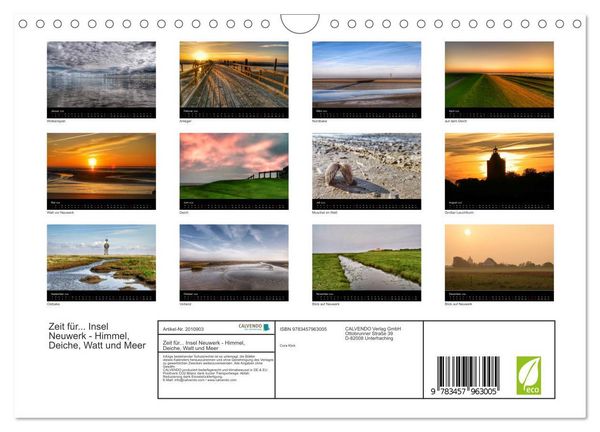 Produktbild: Zeit f&uuml;r... Insel Neuwerk - Himmel, Deiche, Watt und Meer (Wandkalender 2026 DIN A4 quer), CALVENDO Monatskalender
