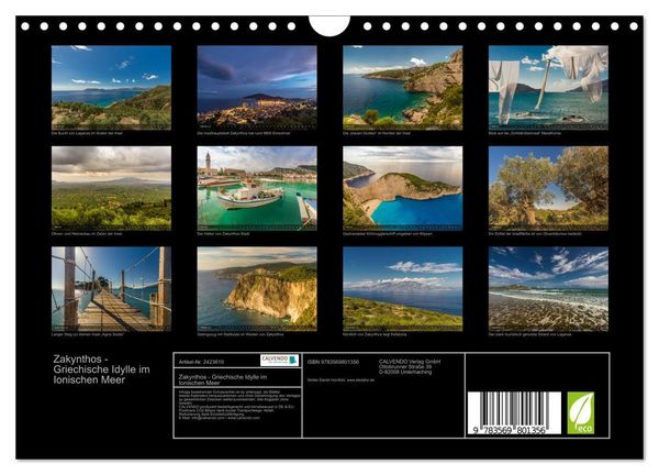 Produktbild: Zakynthos - Griechische Idylle im Ionischen Meer (Wandkalender 2027 DIN A4 quer), CALVENDO Monatskalender