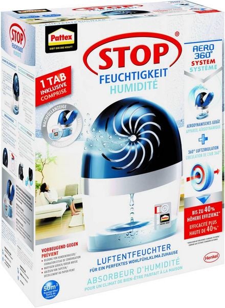Produktbild: Pattex Luftentfeuchter, AERO 360° Gerät und 450 g Tab, blau, 9H PA360