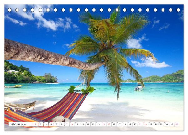Produktbild: Seychellen Strandfeeling (Tischkalender 2026 DIN A5 quer), CALVENDO Monatskalender