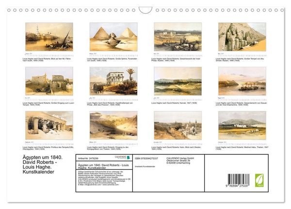 Produktbild: &Auml;gypten um 1840. David Roberts - Louis Haghe. Kunstkalender (Wandkalender 2027 DIN A3 quer), CALVENDO Monatskalender