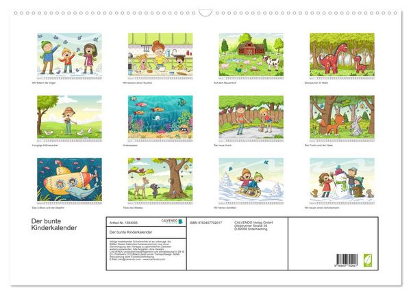 Produktbild: Der bunte Kinderkalender (Wandkalender 2026 DIN A2 quer), CALVENDO Monatskalender