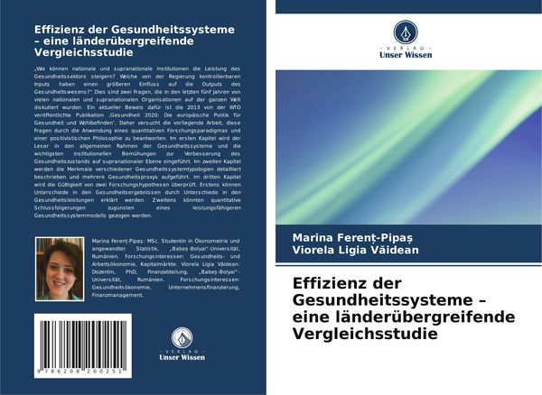Effizienz der Gesundheitssysteme - eine länderübergreifende Vergleichsstudie, Taschenbuch von Marina Feren¿-Pipa¿ , Viorela Ligia V¿idean, Verlag