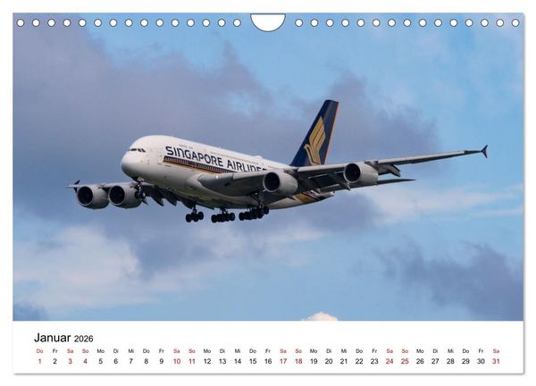 Produktbild: Singapore Airlines - Die ganze Flotte (Wandkalender 2026 DIN A4 quer), CALVENDO Monatskalender