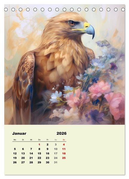 Produktbild: Krafttiere als spirituelle Begleiter (Tischkalender 2026 DIN A5 hoch), CALVENDO Monatskalender