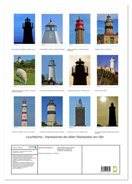 Produktbild: Leuchtt&uuml;rme - Impressionen der stillen Wachposten am Ufer (Wandkalender 2026 DIN A2 hoch), CALVENDO Monatskalender