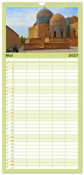 Produktbild: Familienplaner 2027 - Usbekistan, Perlen der Seidenstra&szlig;e mit 5 Spalten (Wandkalender, 21 x 45 cm) CALVENDO