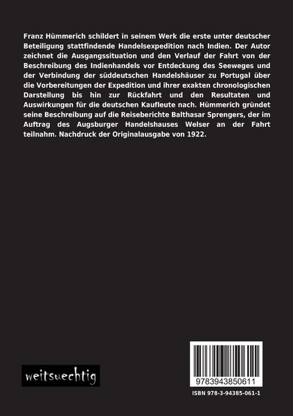 Produktbild: Die erste deutsche Handelsfahrt nach Indien 1505/06