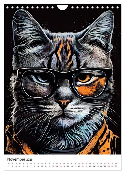 Produktbild: Hipster Katzen (Wandkalender 2026 DIN A4 hoch), CALVENDO Monatskalender