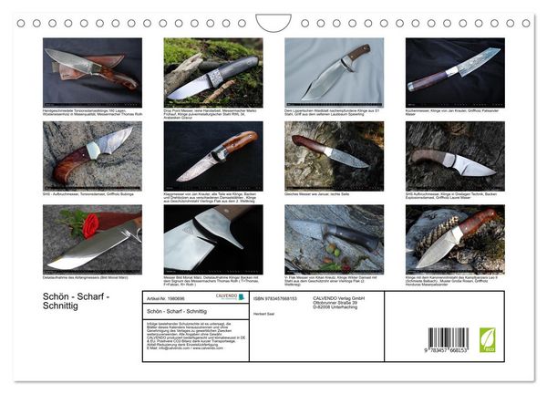Produktbild: Sch&ouml;n - Scharf - Schnittig (Wandkalender 2026 DIN A4 quer), CALVENDO Monatskalender