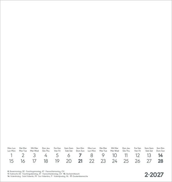Produktbild: Kreativkalender S schwarz 2027