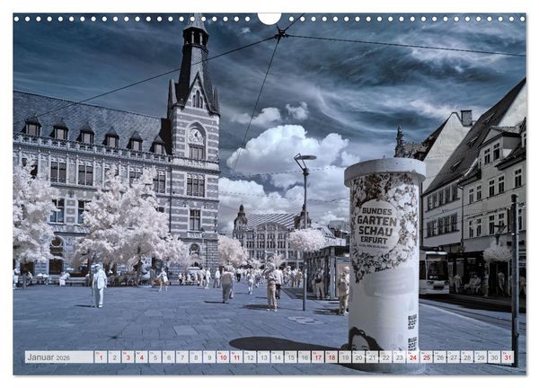 Produktbild: Erfurt - Infrarotfotografien von Kurt Lochte (Wandkalender 2026 DIN A3 quer), CALVENDO Monatskalender