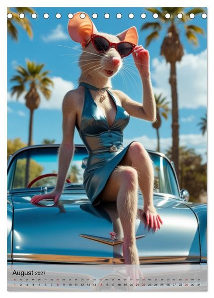 Produktbild: Rattenscharf &ndash; Pelzige Ladys im Pin-up-Stil (Tischkalender 2027 DIN A5 hoch), CALVENDO Monatskalender