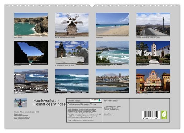 Produktbild: Fuerteventura - Heimat des Windes (hochwertiger Premium Wandkalender 2026 DIN A2 quer), Kunstdruck in Hochglanz