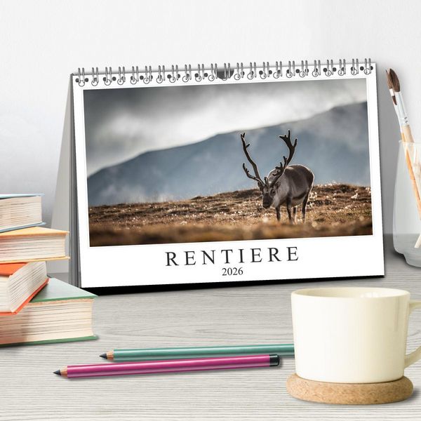Produktbild: Rentiere (Tischkalender 2026 DIN A5 quer), CALVENDO Monatskalender