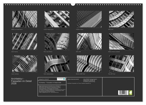 Produktbild: Architektur - Fassaden im Detail 2026 (Wandkalender 2026 DIN A2 quer), CALVENDO Monatskalender