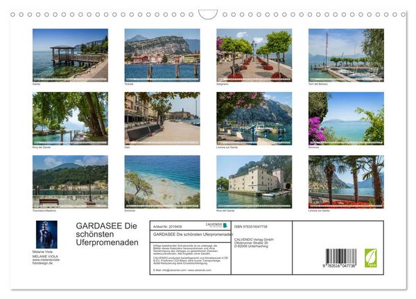 Produktbild: GARDASEE Die sch&ouml;nsten Uferpromenaden (Wandkalender 2026 DIN A3 quer), CALVENDO Monatskalender