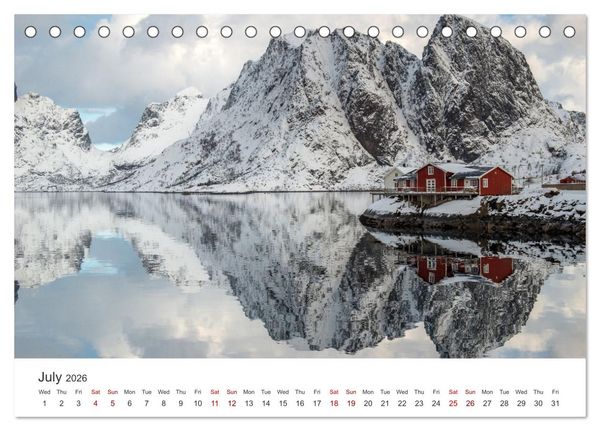 Produktbild: Lofoten Reflections in the water (Desk Calendar 2026 DIN A5 landscape), CALVENDO 12 Month DeskCalendar
