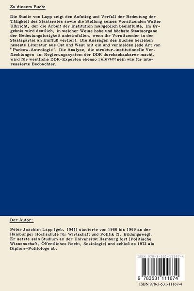 Produktbild: Der Staatsrat im politischen System der DDR (1960 &ndash; 1971)