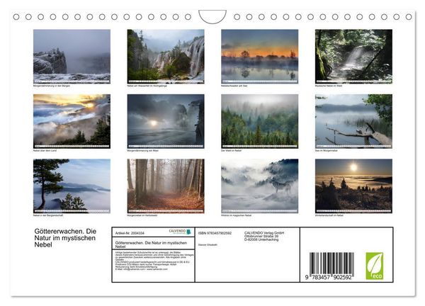 Produktbild: G&ouml;ttererwachen. Die Natur im mystischen Nebel (Wandkalender 2026 DIN A4 quer), CALVENDO Monatskalender