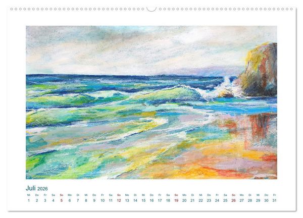 Produktbild: Wellenbrausen - Gemalte Wellen von Michaela Spreider (Wandkalender 2026 DIN A2 quer), CALVENDO Monatskalender