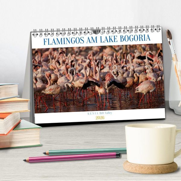 Produktbild: Flamingos am Lake Bogoria - Kenia (Tischkalender 2026 DIN A5 quer), CALVENDO Monatskalender