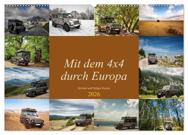 Produktbild: Mit dem 4x4 durch Europa (Wandkalender 2026 DIN A2 quer), CALVENDO Monatskalender