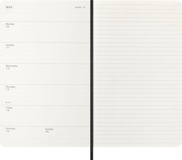 Produktbild: Moleskine Precious & Ethical 12 Monate Wochen Notizkalender 2027, L/A5, Liniert, Weicher Einband, Mamba Schwarz, mit Box