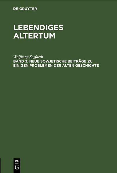 Produktbild: Neue sowjetische Beitr&auml;ge zu einigen Problemen der alten Geschichte
