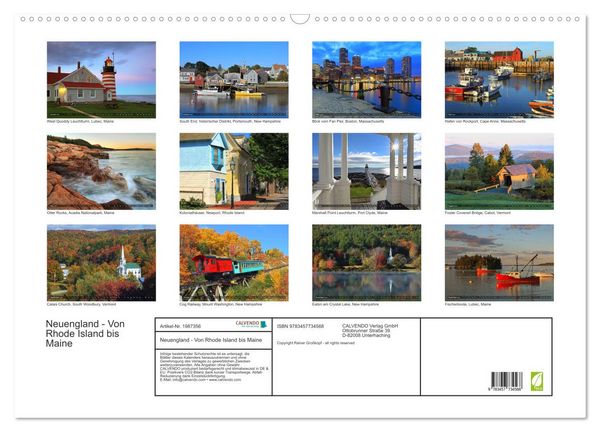 Produktbild: Neuengland - Von Rhode Island bis Maine (Wandkalender 2026 DIN A2 quer), CALVENDO Monatskalender