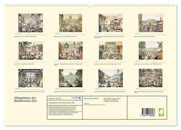 Produktbild: Alltagsleben der Biedermeier-Zeit (hochwertiger Premium Wandkalender 2026 DIN A2 quer), Kunstdruck in Hochglanz