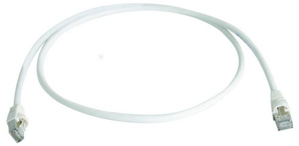 Produktbild: Teleg&auml;rtner 100008274 RJ45 Patchkabel CAT 6a S/FTP 2.0 m Wei&szlig; Flammwidrig, mit Knickschutzt&uuml;lle 1 St.