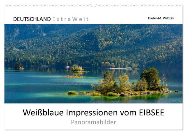 Weißblaue Impressionen vom Eibsee (Wandkalender 2025 DIN A2 quer), CALVENDO Monatskalender